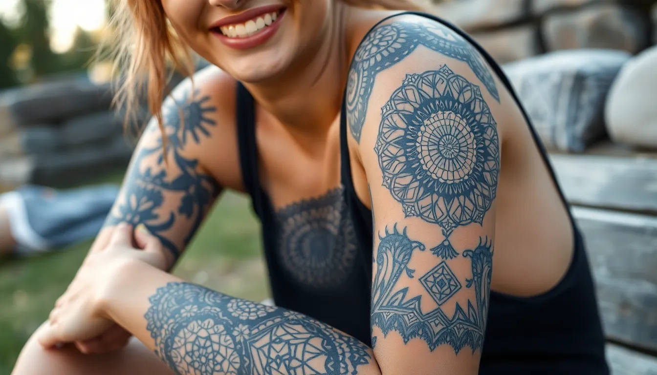 50+ Stunning Tattoo Sleeve Filler Ideas for Women That Complete Your Ink 2 50+ Stunning Tattoo Sleeve Filler Ideas for Women That Complete Your Ink 1