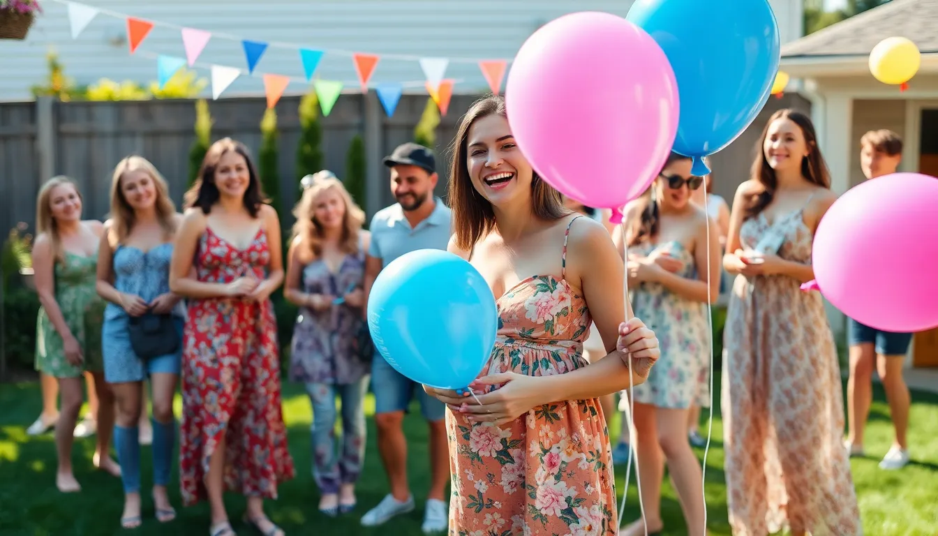 What to Wear to a Gender Reveal Party: 7 Perfect Outfit Ideas That Won't Upstage Mom 2 What to Wear to a Gender Reveal Party: 7 Perfect Outfit Ideas That Won't Upstage Mom 1