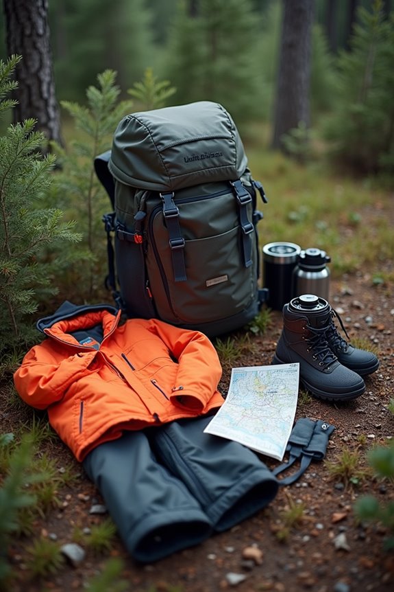 backpacking day trip essentials organized