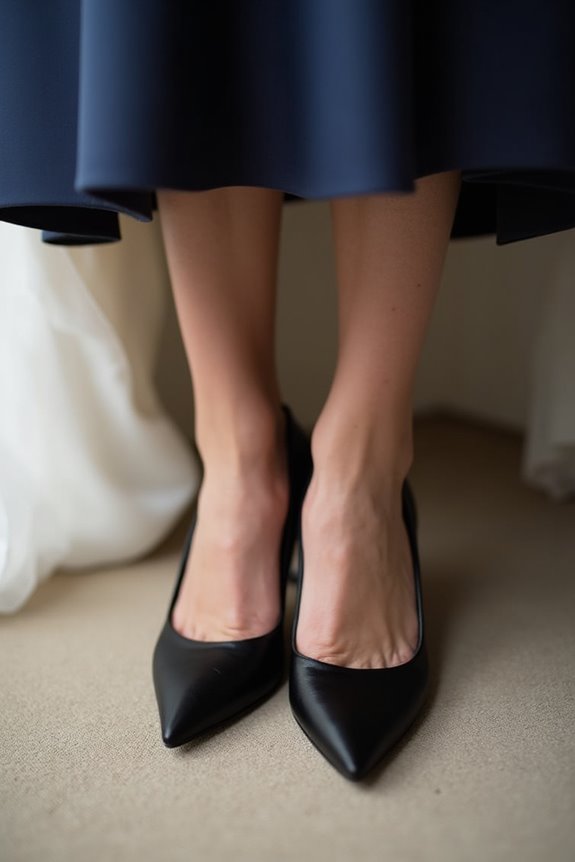 black shoes with navy elegance balance