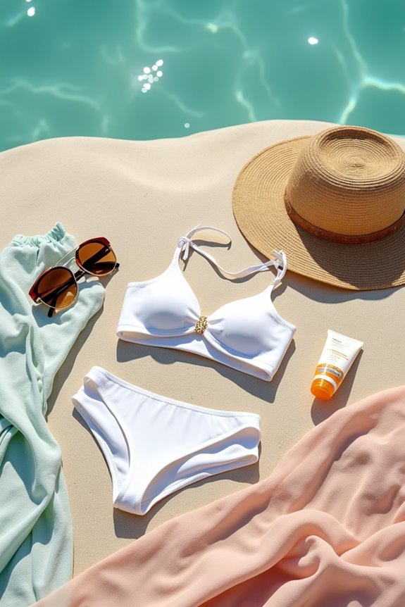 blue and white swimsuit light cover ups