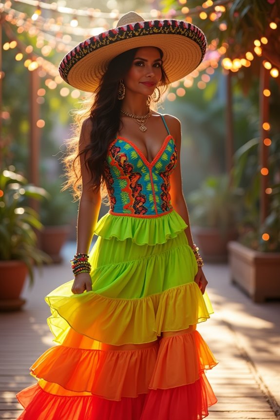 bright layered margarita costume vibes