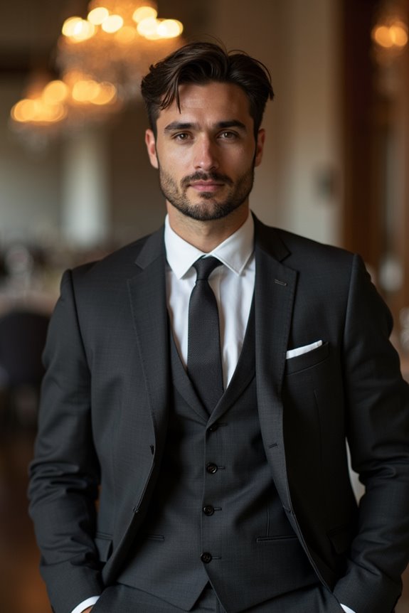 charcoal gray formal elegance