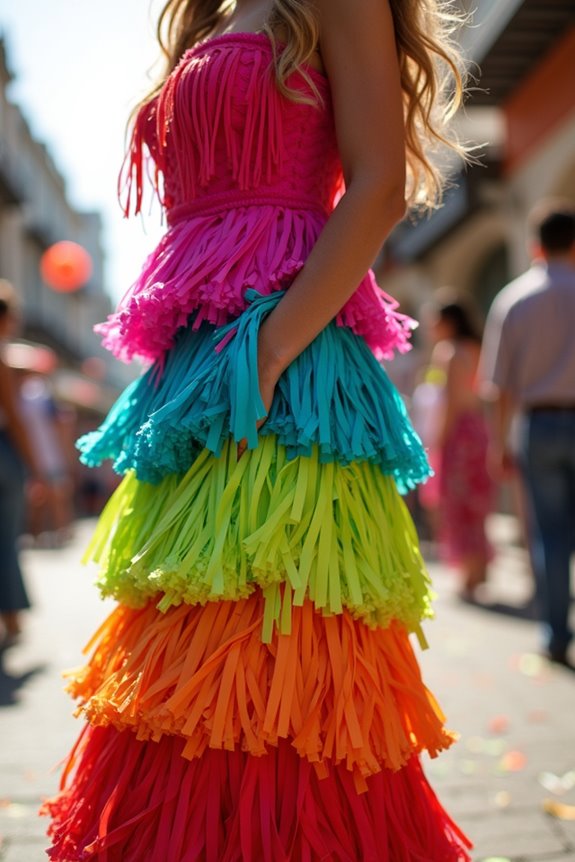 fringe pi ata costume vibrant durable