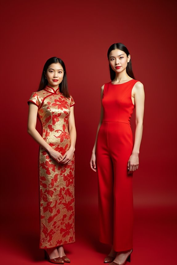 red and gold color block harmony